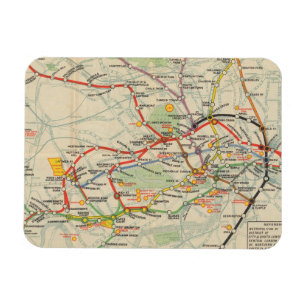 London Untergrund Railway Map Magnet