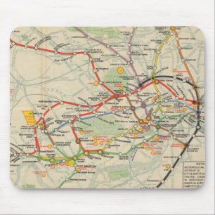 London Untergrund Railway Map Mousepad
