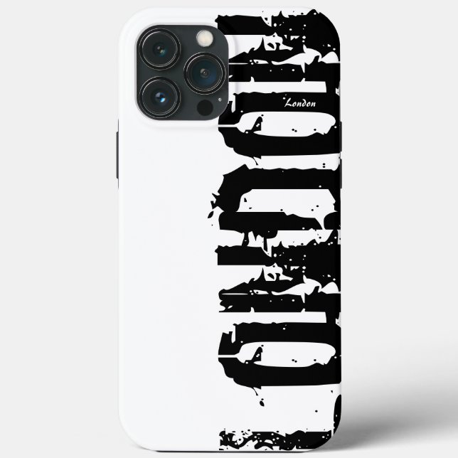 London - Urban Style - Black and White iPhone Case (Rückseite)