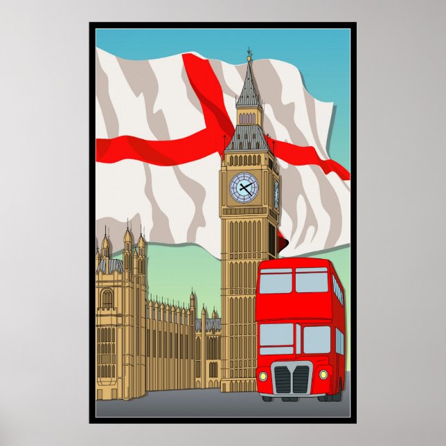 London Vecter Art Wall Poster/Gerahmt Print Poster (Vorne)