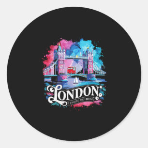 London Vereinigtes Königreich Reise Urlaub Ich lie Runder Aufkleber