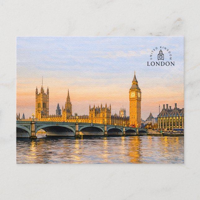 London, Vereinigtes Königreich | Wasserfarben-Ande Postkarte (Vorderseite)