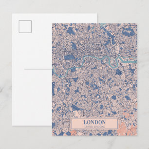 London Vereinigtes Königreich Windige Stadtplan Re Postkarte