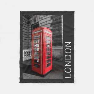 London Vintag Phone Box UK Retro Telefon Fleecedecke