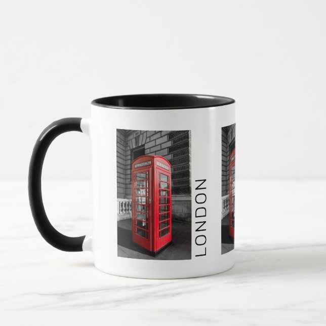 London Vintag Phone Box UK Retro Telefon Tasse (Links)