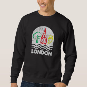 London Vintag Style Retro Big Ben Clock 80er 90er Sweatshirt