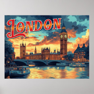London Vintage Reise Poster