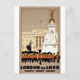London Vintage Reiseplakat Restauriert Postkarte