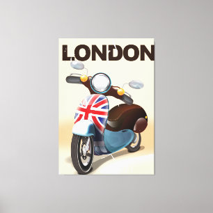 London Vintage-Roller Union Jack Reiseplakat. Leinwanddruck