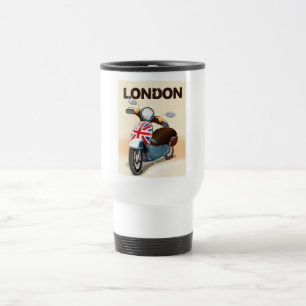 London Vintage-Roller Union Jack Reiseplakat. Reisebecher