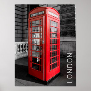London Vintage Telefonzelle UK Retro Telefon Poster