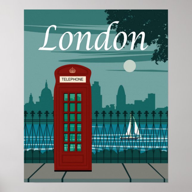 London Vintage Travel Poster (Vorne)