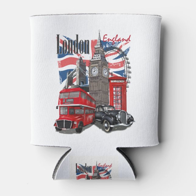 London Vintage Travel Poster Dosenkühler (Vorderseite)