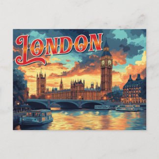 London Vintage Travel Postkarte