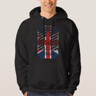 London, Vintager Großturm mit britische Flagge Hoodie