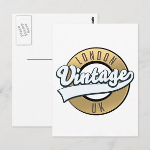 London Vintages UK Retro-Logo. Postkarte