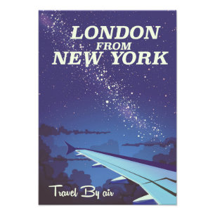 London von New York Vintage-Flugposter Fotodruck