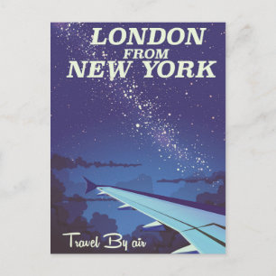 London von New York Vintage-Flugposter Postkarte