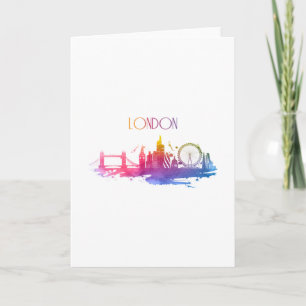 LONDON WATERCOLOR SKYLINE KARTE