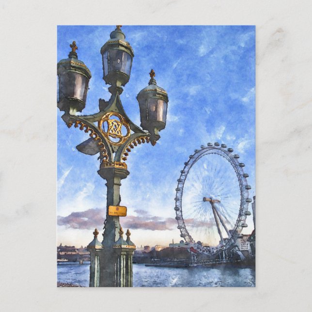 London Watercolor-Style Postkarte (Vorderseite)