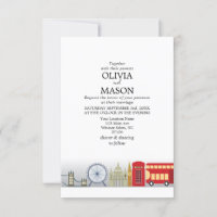 London Wedding Invitation UK England