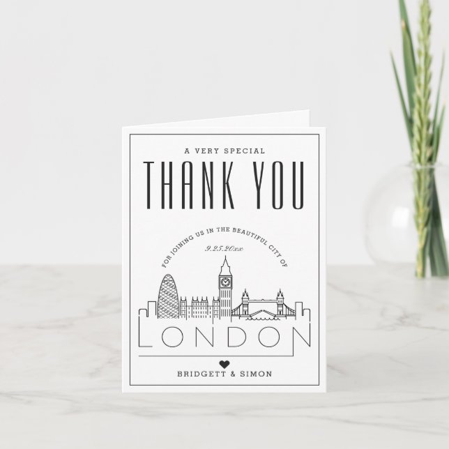 London Wedding | Vielen Dank + Foto-Karte Karte (Vorderseite)