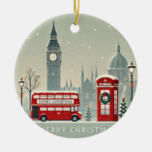 London Weihnachten Big Ben & Festliches London Keramik Ornament