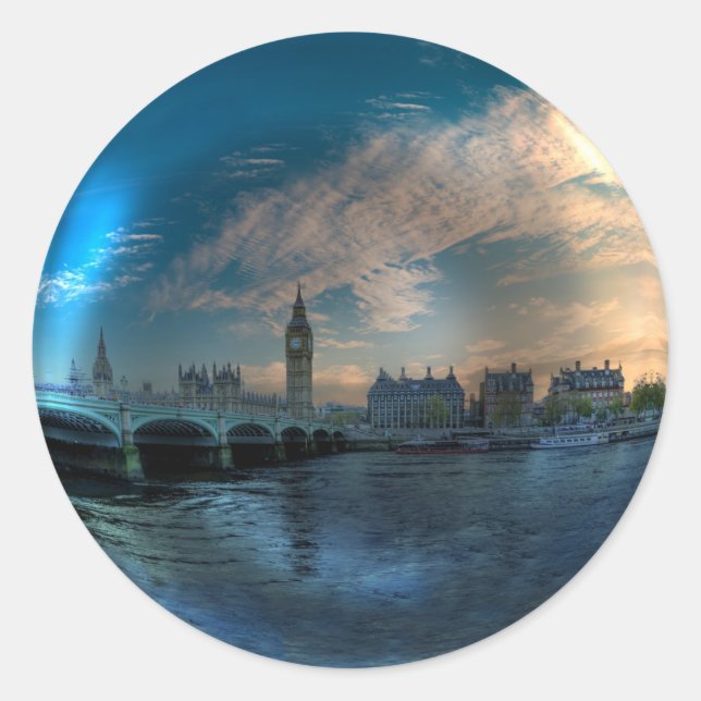 London Westminster Cityscape Foto Ball Runder Aufkleber (Vorderseite)