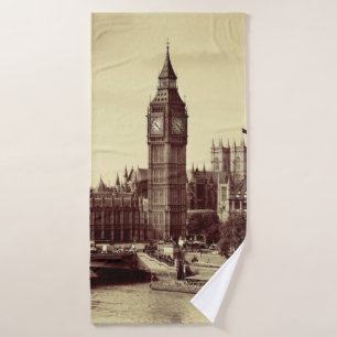London Westminster mit Big Ben und Bridge. alt, lo Badehandtuch