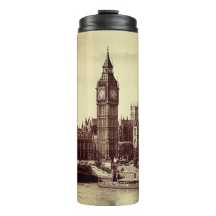 London Westminster mit Big Ben und Brücke. alt,lo Thermosbecher