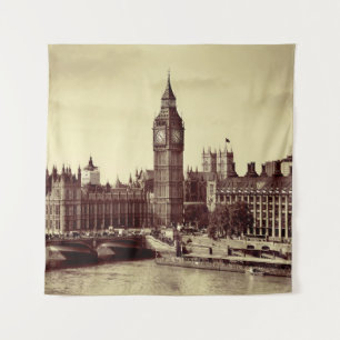 London Westminster mit Big Ben und Brücke. alt,lo Wandteppich