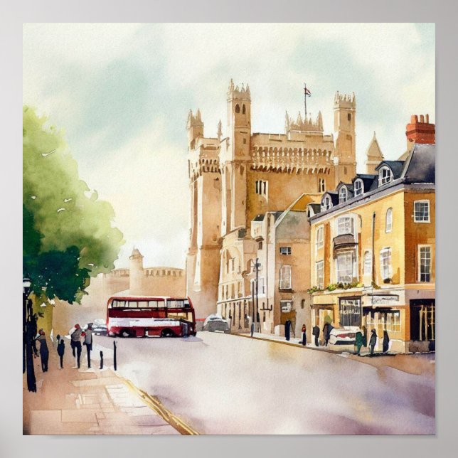 London-Windsor Castle, (C), Watercolor Poster (Vorne)