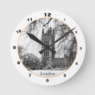 London Winter, Westminster Palace/Großbritannien V Runde Wanduhr