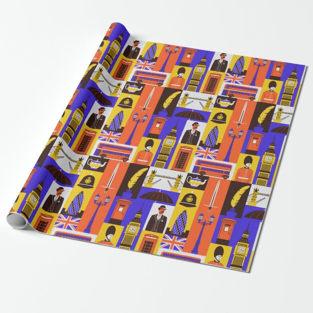 London Wrapping Paper Geschenkpapier (Ungerollt)