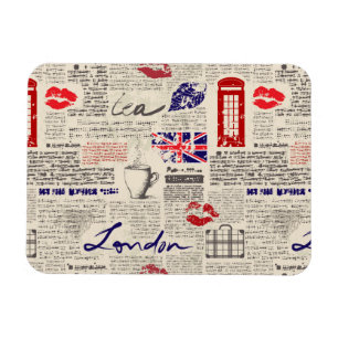 London-Zeitungs-Muster Magnet