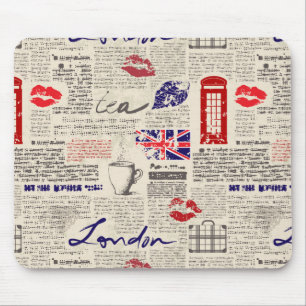 London-Zeitungs-Muster Mousepad