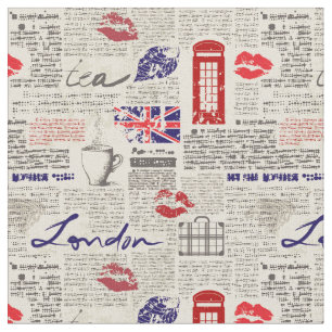 London-Zeitungs-Muster Stoff