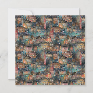 London zu Weihnachten und Neujahr in Wasserfarben