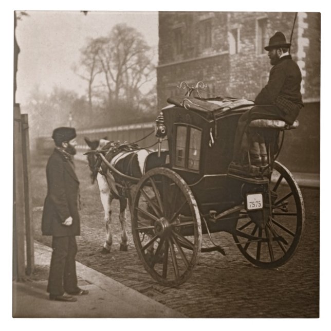 LondonCabmen, "vom Straßen-Leben in London", 1877- Fliese (Vorderseite)