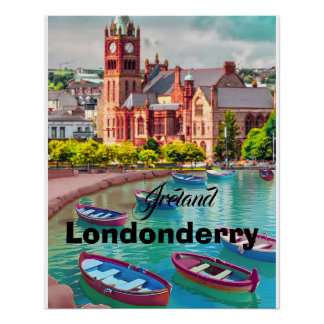 Londonderry Irland Reise Postkarten Kunst | Reise Poster