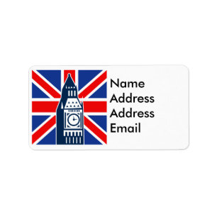 Londoner Anruf Adressaufkleber