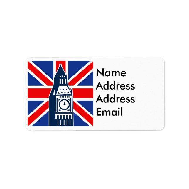 Londoner Anruf Adressaufkleber (Vorne)