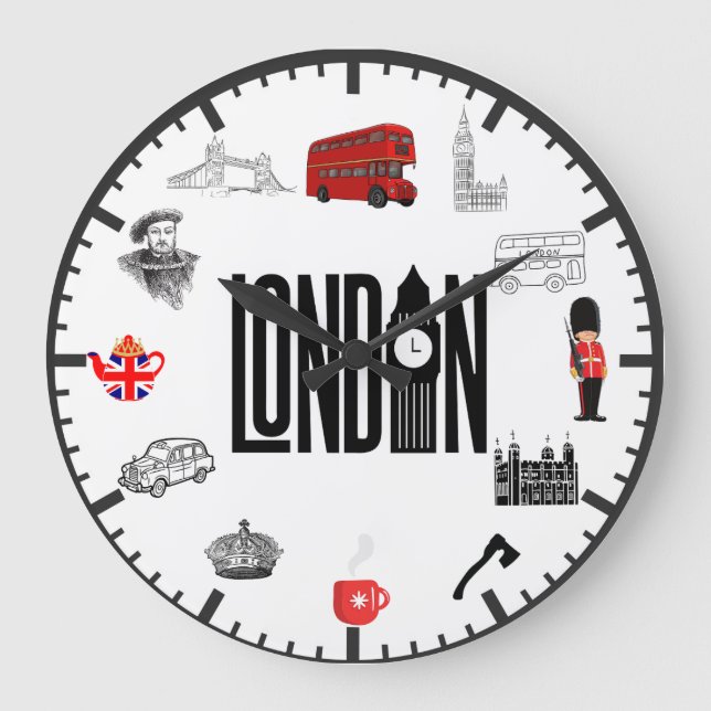 Londoner Bilderuhr Große Wanduhr (Vorderseite)