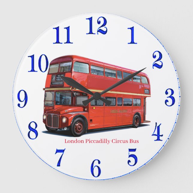Londoner Busbild für die Acrylmauer-Uhr Große Wanduhr (Vorderseite)