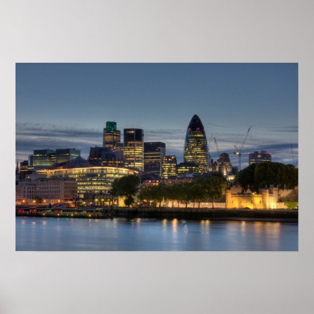 Londoner City nachts Poster (Vorne)