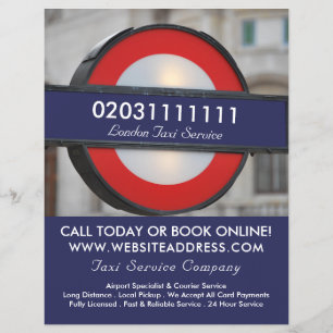 Londoner City Taxi- und Preisliste Flyer