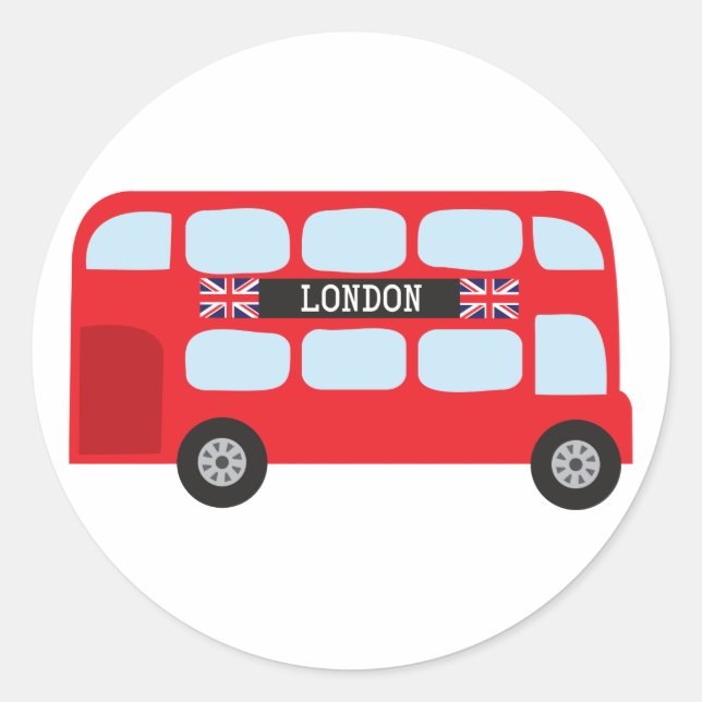Londoner Doppeldeckerbus Runder Aufkleber (Vorderseite)