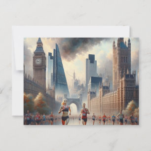 Londoner Marathon Vintag minimalistisch Postkarte