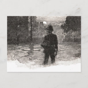 Londoner Polizist bei Nacht Postkarte
