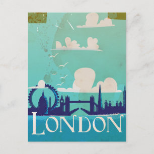 Londoner Reiseplakat Postkarte